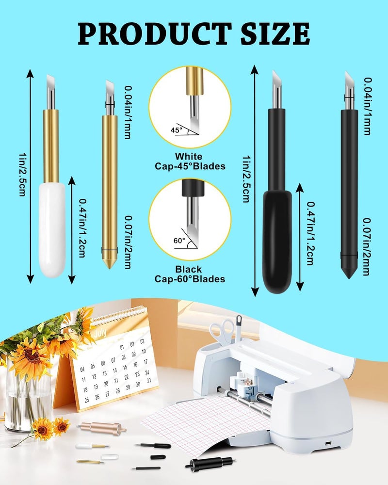 UCEC 21 PCS Premium Replacement Cutting Blade+Housing Compatible with Cricut Maker 4/Maker 3/Explore 4/Air 2/Air 3 Cutting Machine, Includ 10PCS Standard Blades, Deep Cutting Blades and Cut Housing - Image 3